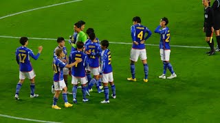 2023.11.16 サッカー日本代表 W杯アジア二次予選 vsミャンマー 日本代表勝利の瞬間