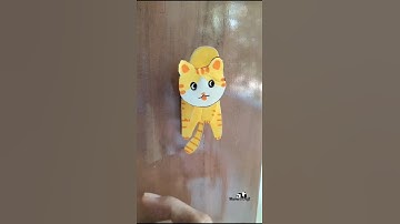 Create cute moving cat DIY craft 🐱✂️ #art #homemadepapercraft #paperart  #creative #shorts