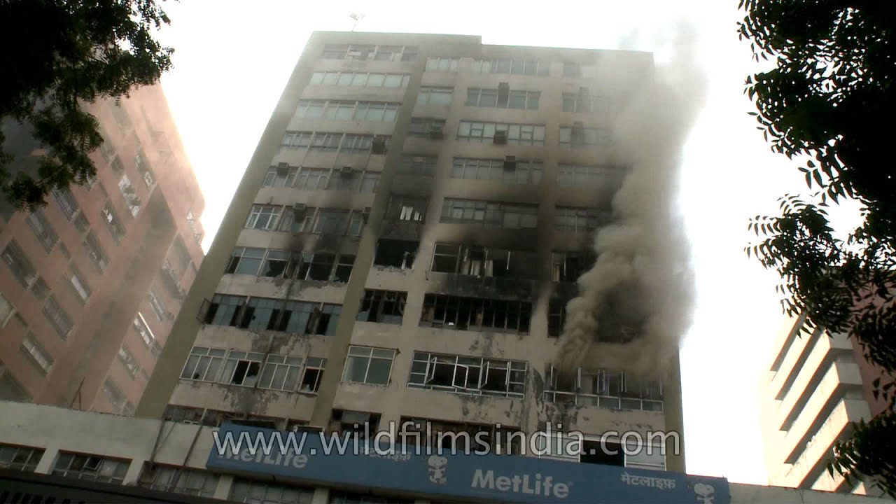 Connaught Place high-rise building on fire