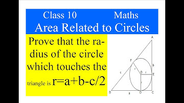 Class10 NCERT Maths Prove that the radius of the circle which touches the triangle is r=a+b-c/2