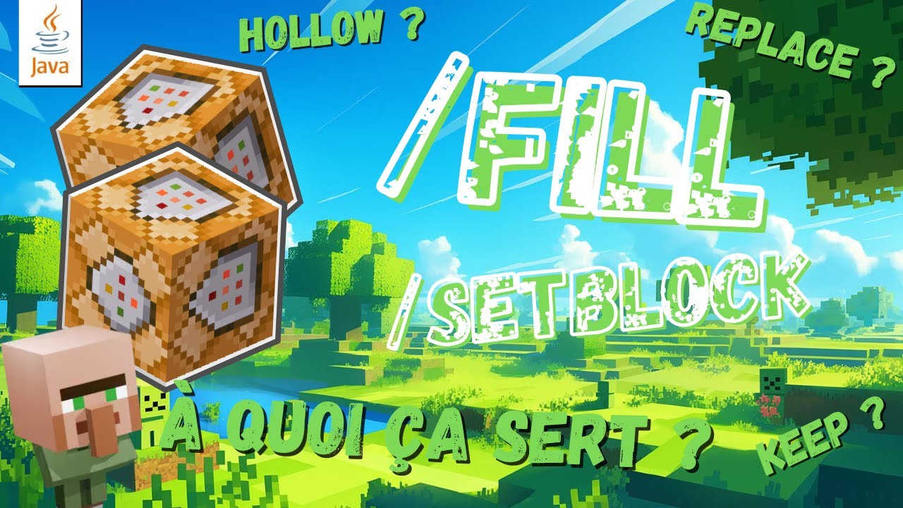 Commandes /FILL et /SETBLOCK, à quoi ça sert ? - Minecraft Tuto - YouTube