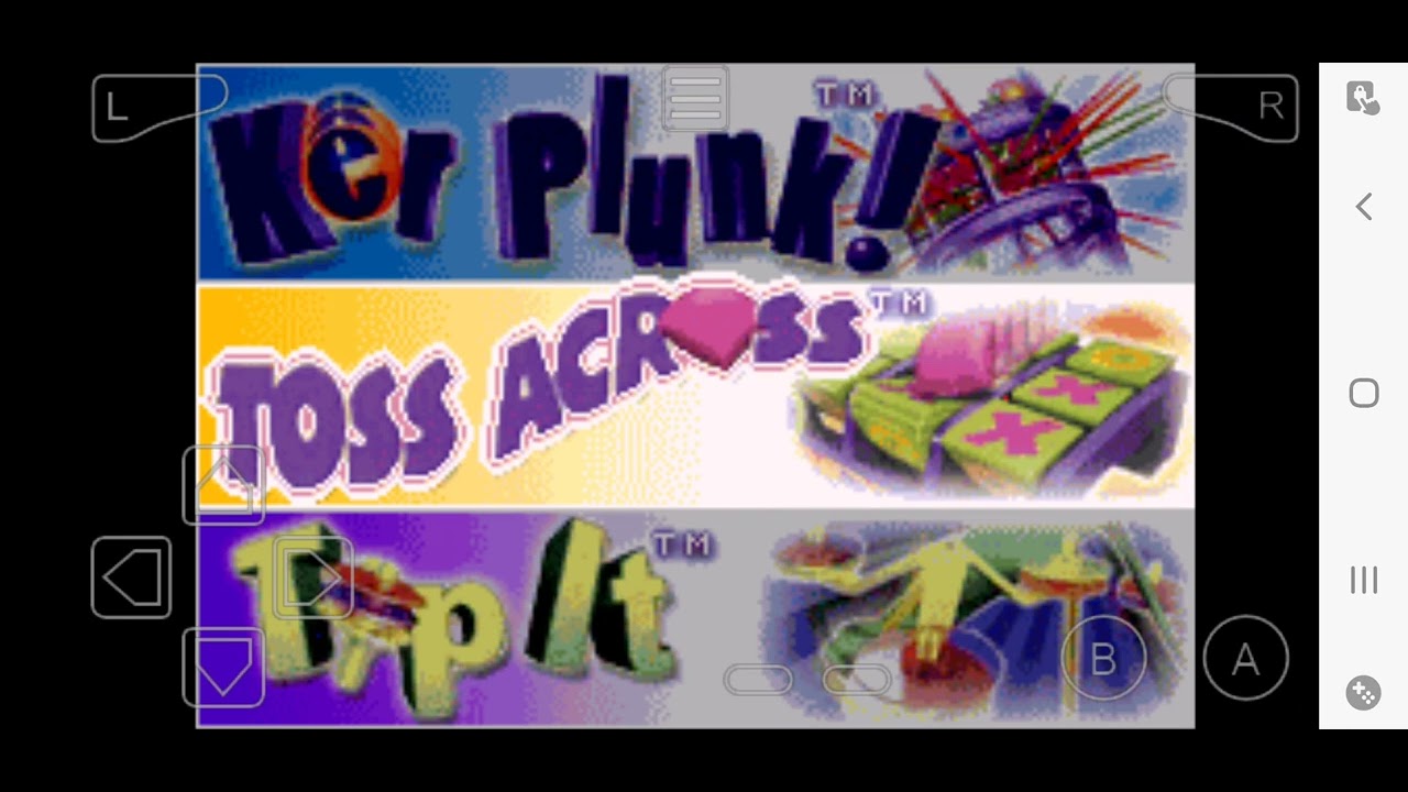 Ker Plunk, Toss Across, & Tip It for the GameBoy Advance. Choose a Game