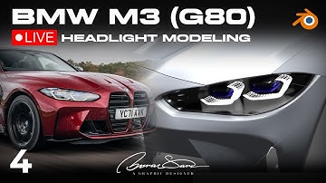 Blender Car Headlight Modeling - Part 4 - BMW M3 Competition xDrive (G80)