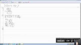 Math Warm Up 1 Part 1