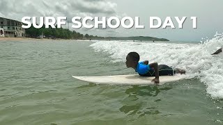 Teaching Our 5 YEAR OLD BOY How To Surf: 1st Day Of Surf School In Ghana