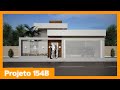 Planta de casa com 3 quartos e piscina - 154B