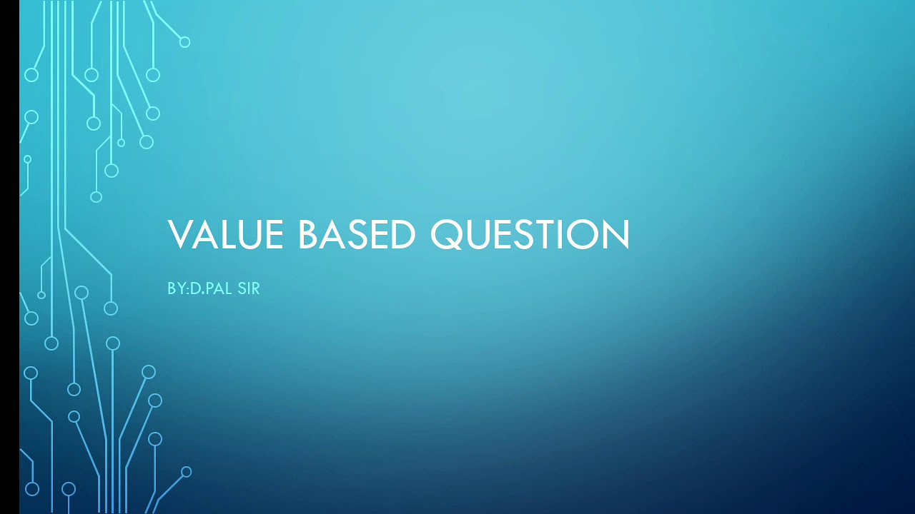 Value based question YouTube