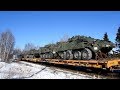 Military! CN Train 305 w/Army Vehicles at Berry Mills, NB