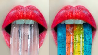 ASMR Clear Jelly Noodles, Rainbow Jelly Noodles🌈Yummy Dessert Compilation - AZURA ASMR #shorts screenshot 1