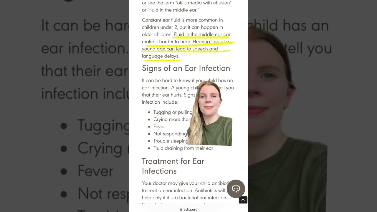 Frequent ear infections may lead to delays in speech & language development