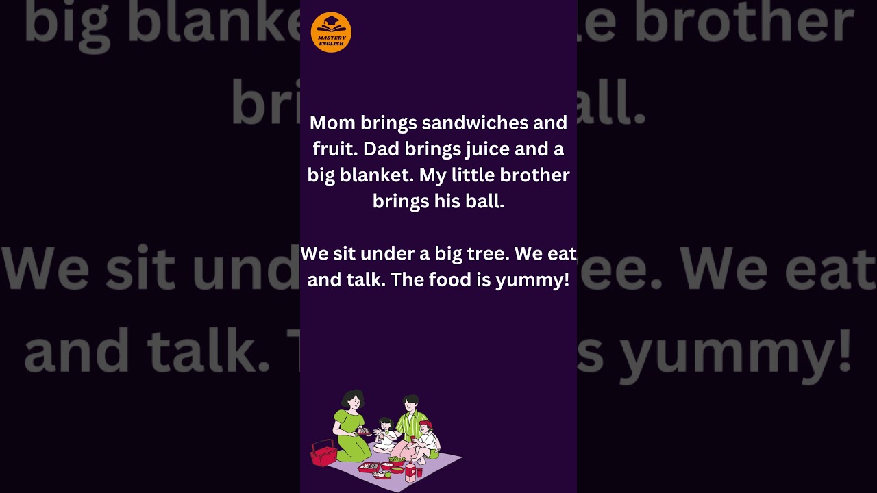 Improve your English speaking, reading and listening skills.Family Picnic.     A1 LEVEL#learnenglish
