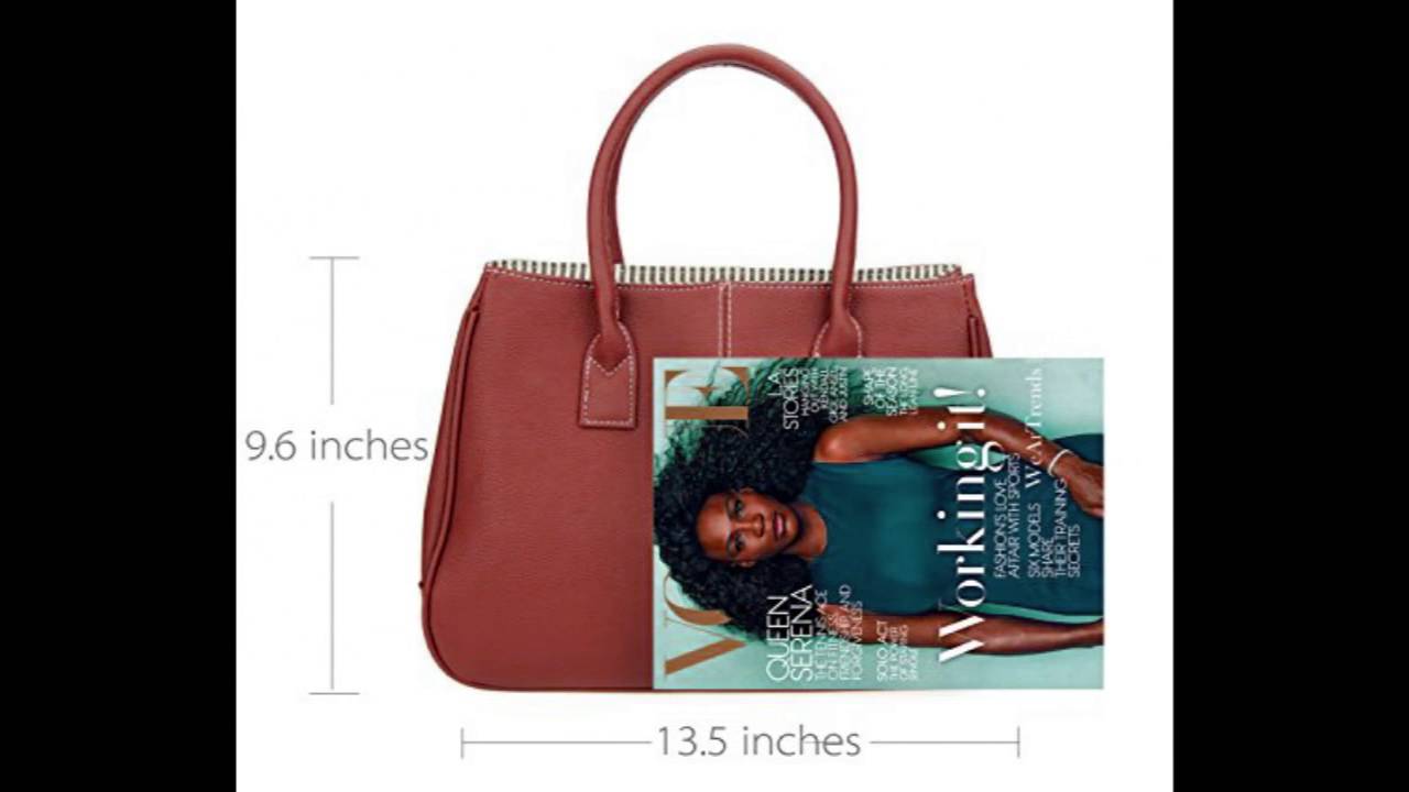 Hoxis Classical Office Lady Minimalist Pebbled Faux Leather Handbag Tote/ Magnetic Snap Purse.