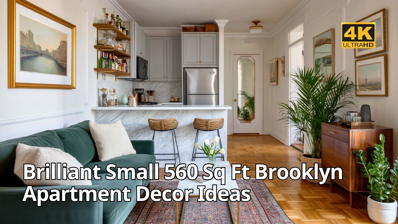 Блестящий дизайн небольшого пространства | Квартира в Бруклине в парижском стиле, площадью 560 кв...