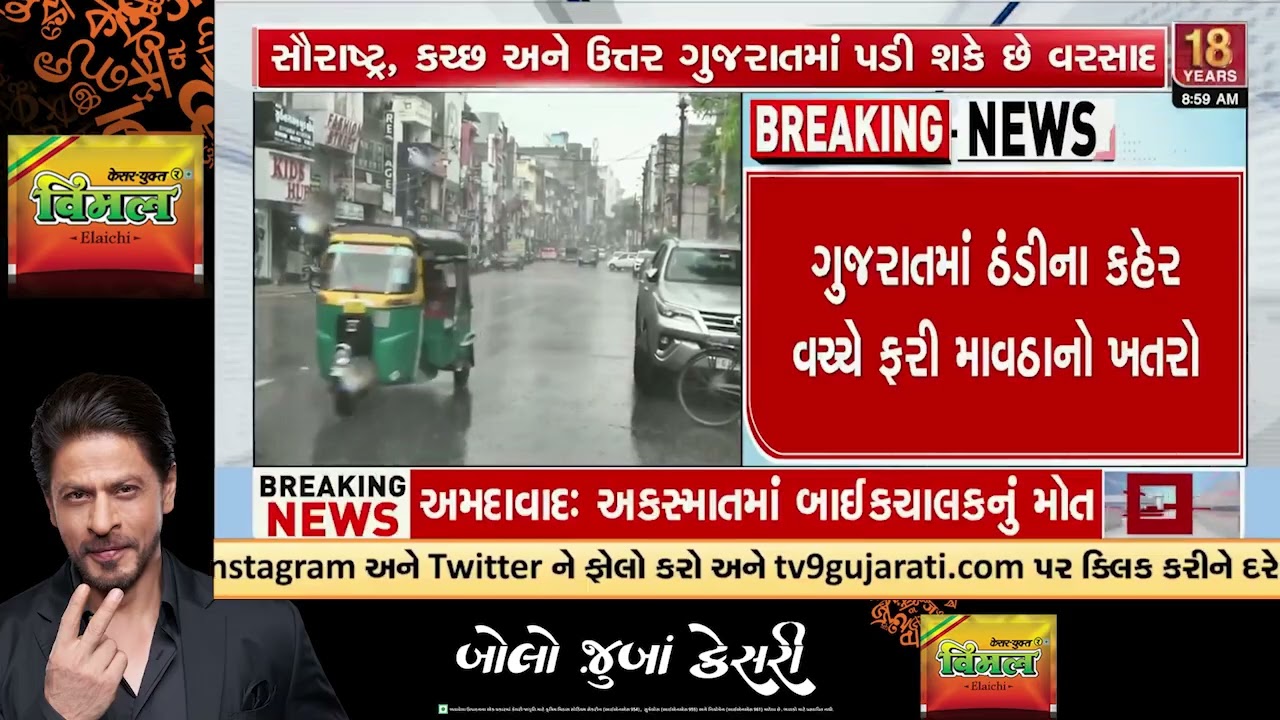 Spell of unseasonal rain likely in Gujarat between Jan 22-27 | Gujarat Unseasonal Rain | Winter 2026
