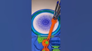 Create blue spirographs with 4 pens at once! #shorts #loopart #spirograph