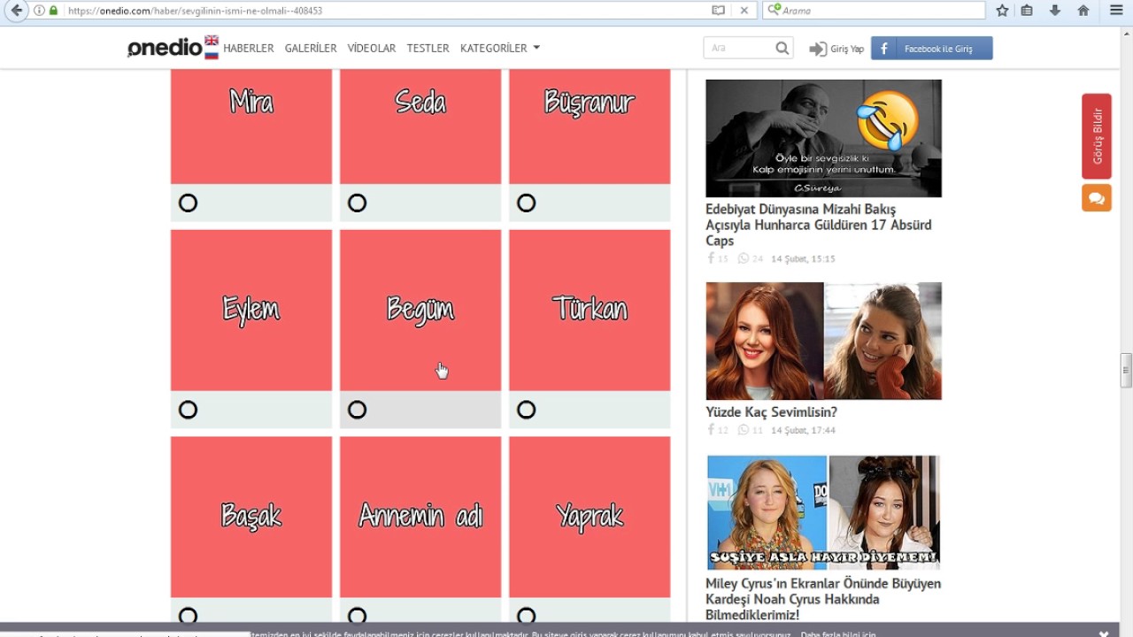 SEVGİLİLER GÜNÜ ÖZEL TEST - YouTube