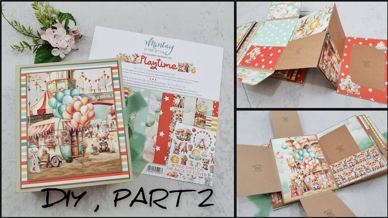 Photo album scrapbooking 📷 Mintay - Playtime🙂 first page of the album 📷 diy tutorial.