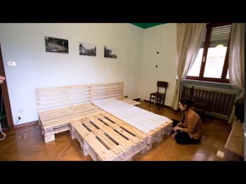 Letto di pallet timelapse youtube Letto coi bancali