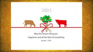 丑年の牛のイラスト年賀状素材テンプレート集