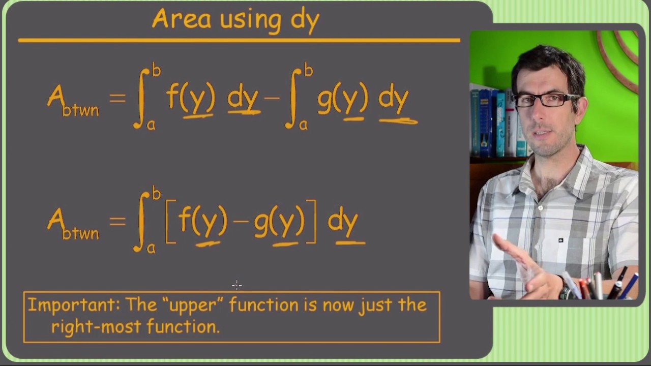 Integration 23 Area Between Curves Finding Area Using dy - YouTube