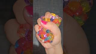 Satisfying ASMR colorful rainbow mesh ball relaxing unboxing video #fun #slime #colorful #shorts