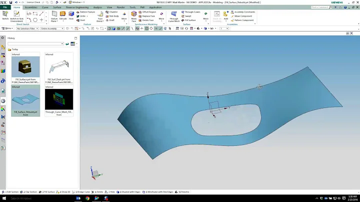 Siemens NX Fill Surface