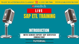 LIVE | Introduction | SAP ETL Training | ZaranTech