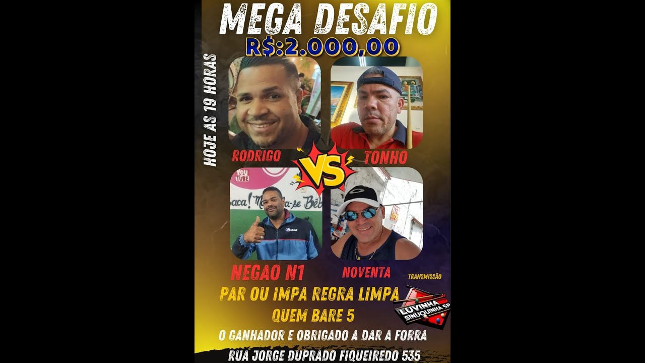 NEGÃO N1 TONHO RODRIGO 90. JOGO PARCERADO NEGÃO E 90 RODRIGO E TONHO