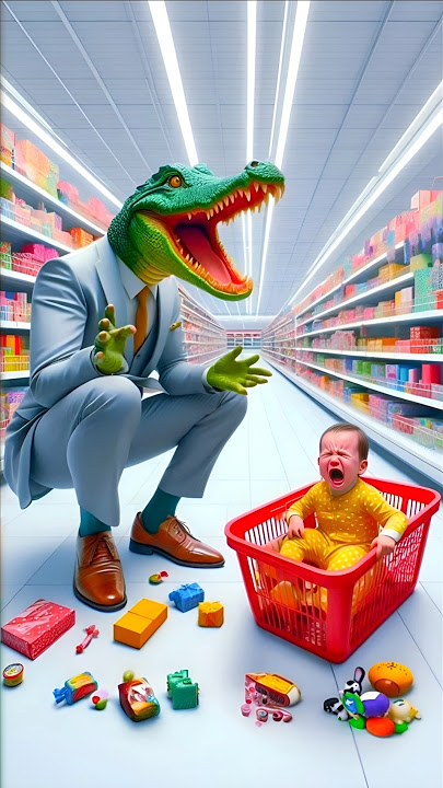 ❤️ Evolution of Baby: Crying baby in shopping mall with crocodile 🥰 RUQED ✅ #cat #cute #love #shorts