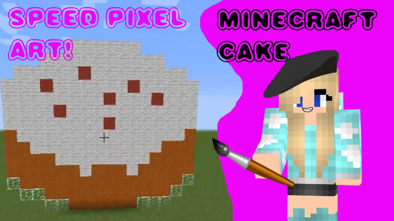 Speed Pixel Art #8 Minecraft Cake - YouTube