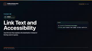 Link Text and Accessibility Explained | FullStack Masterclass Frontend SEO Course