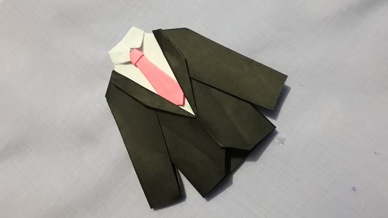 How To Make Paper Coatorigami Coat With Shirt And Tie Youtube