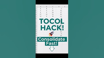 Consolidate Data with TOCOL!🚀 #Shorts #ExcelHacks #ExcelTips #ExcelTricks #ExcelTutorial #LearnExcel