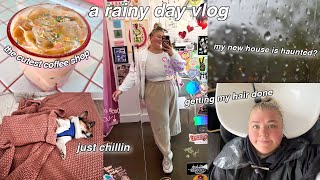 a rainy day vlog *ghosts in the attic??, cooking at home, & getting my hair done*