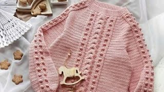 بلوفر كروشيه بلوزه جديده وحصري 2023لكل الاعمار بناتي وحريمي الجزء pullover crochet knit 1