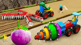 Diy tractor making mini Rock Drilling Machine | diy Disc Plowing Machine planting Farm | HP Mini