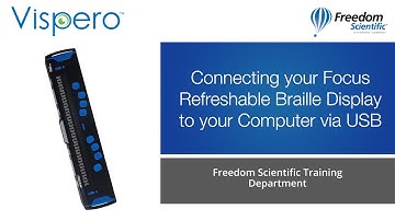 Connecting the Focus Blue Refreshable Braille Display to your Computer via USB