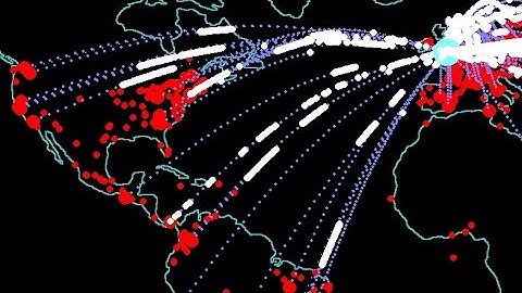 240,000 attacks on my HoneyPot. WarGames visualisation.