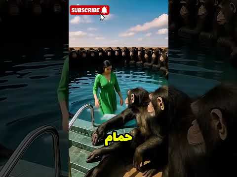ماما بتستحمي مع القرد
