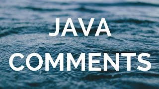Java Comments (manohar academy)