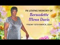 The funeral service of the late bernadette mona davis