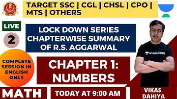 Numbers | Chapter 1 | R.S. Aggarwal | Part 2 | Lock Down Series | Target SSC All Exams