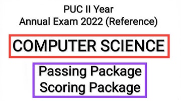 PUC II Year - COMPUTER SCIENCE - Passing and Scoring Packages