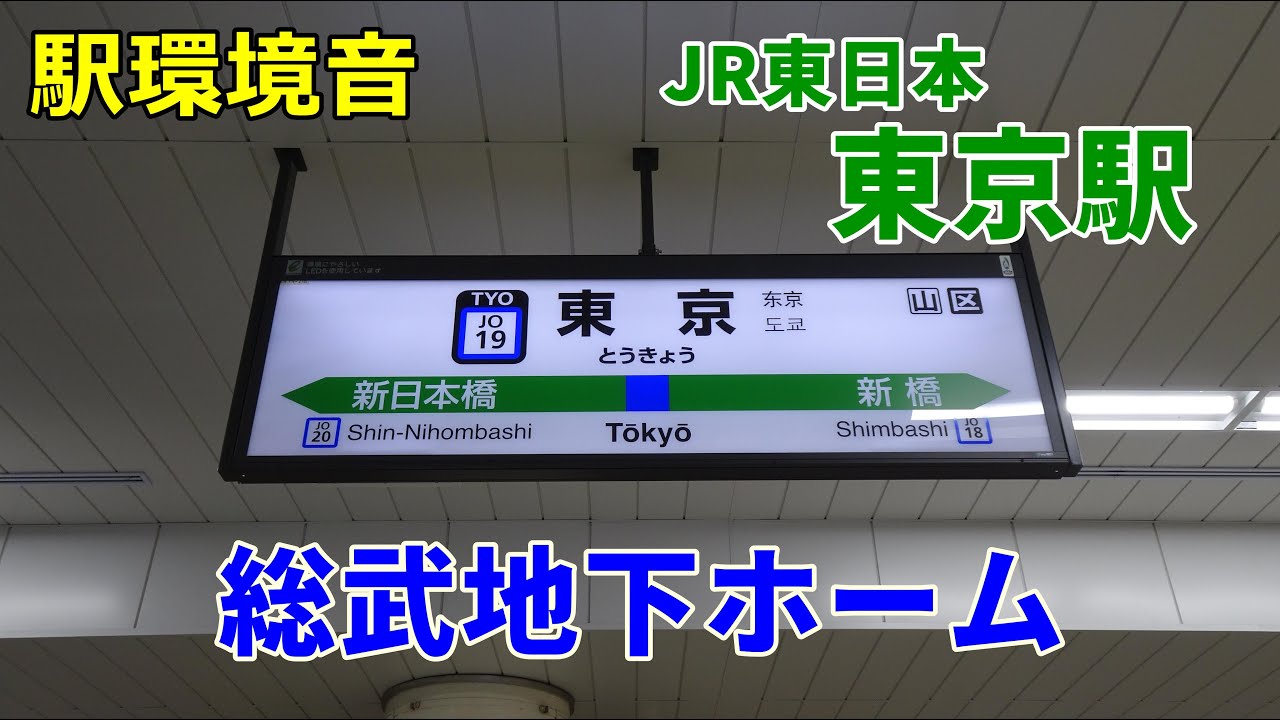 【駅環境音】JR東日本 東京駅 総武地下ホーム　Station Sound Tokyo Sta. (2022.1)