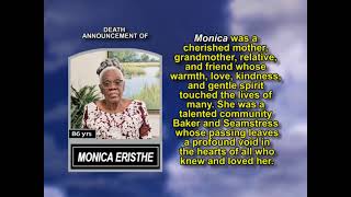 Monica Eristhe ~ Short Obituary & ~ Memorial