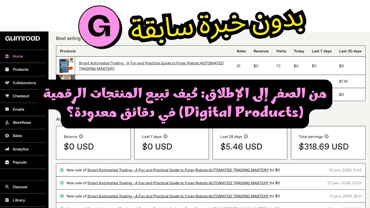 كيفية إنشاء متجر إلكتروني لبيع المنتجات الرقمية على Gumroad في عشر دقائق فقط 👌 (دليل 2026)