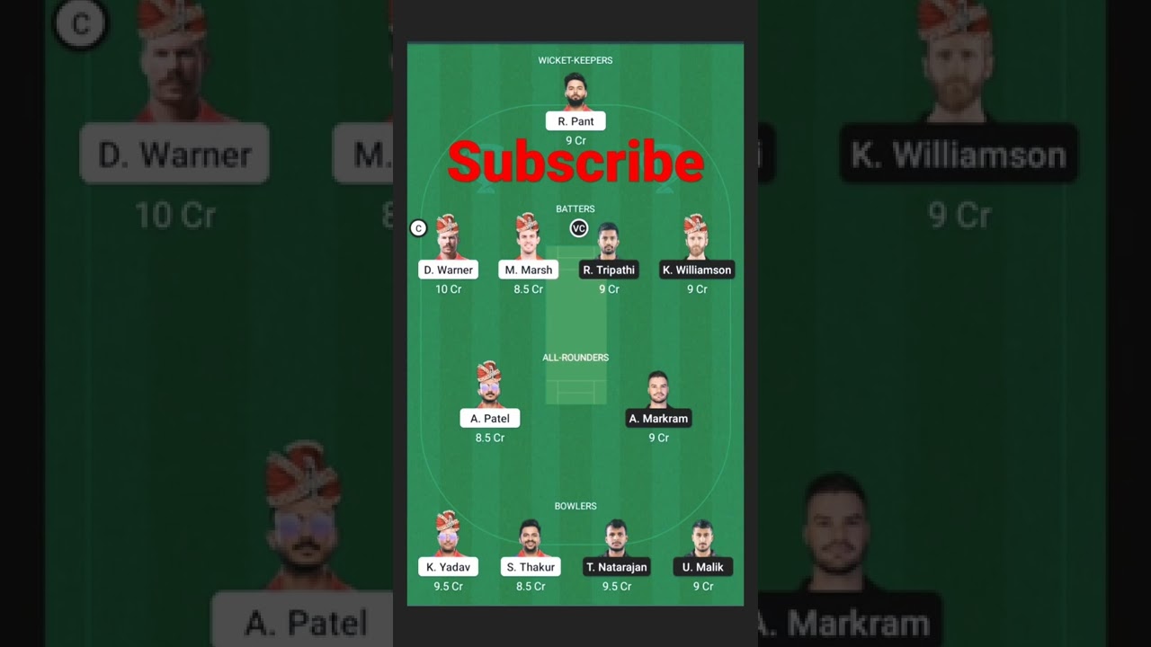 DC vs SRH best dream11 team | DC vs SRH dream11 team prediction 