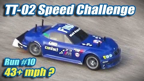 Last Run! Tamiya TT02 Speed Challenge Run 10: 43mph+ @poorboysrc
