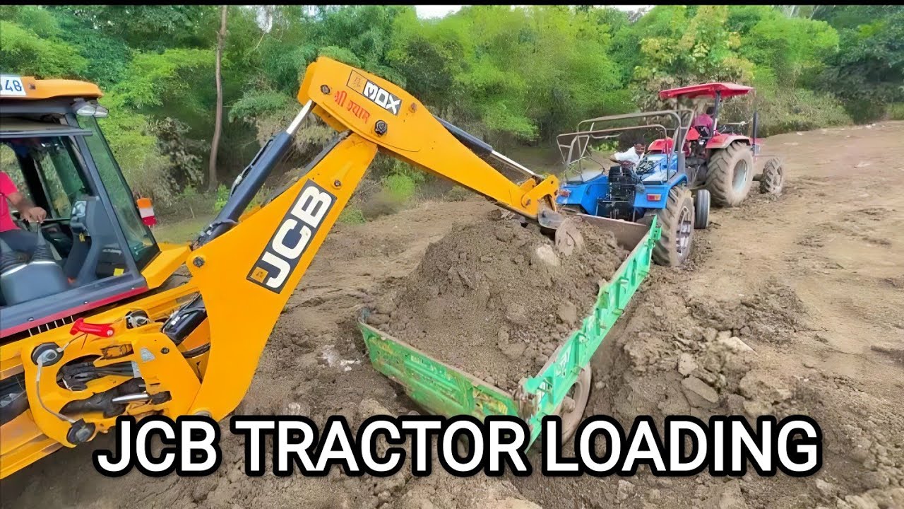 JCB tractor loading _ JCB 3DX sonalika DI 50 _ JCB 3DX tractor loading ...