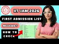 iit jam first admission list 2026 | iit jam first allotment list 2026